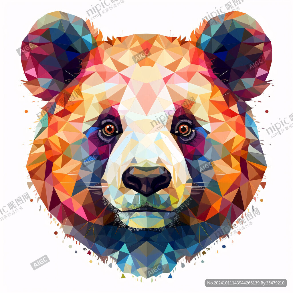 几何多边形大熊猫