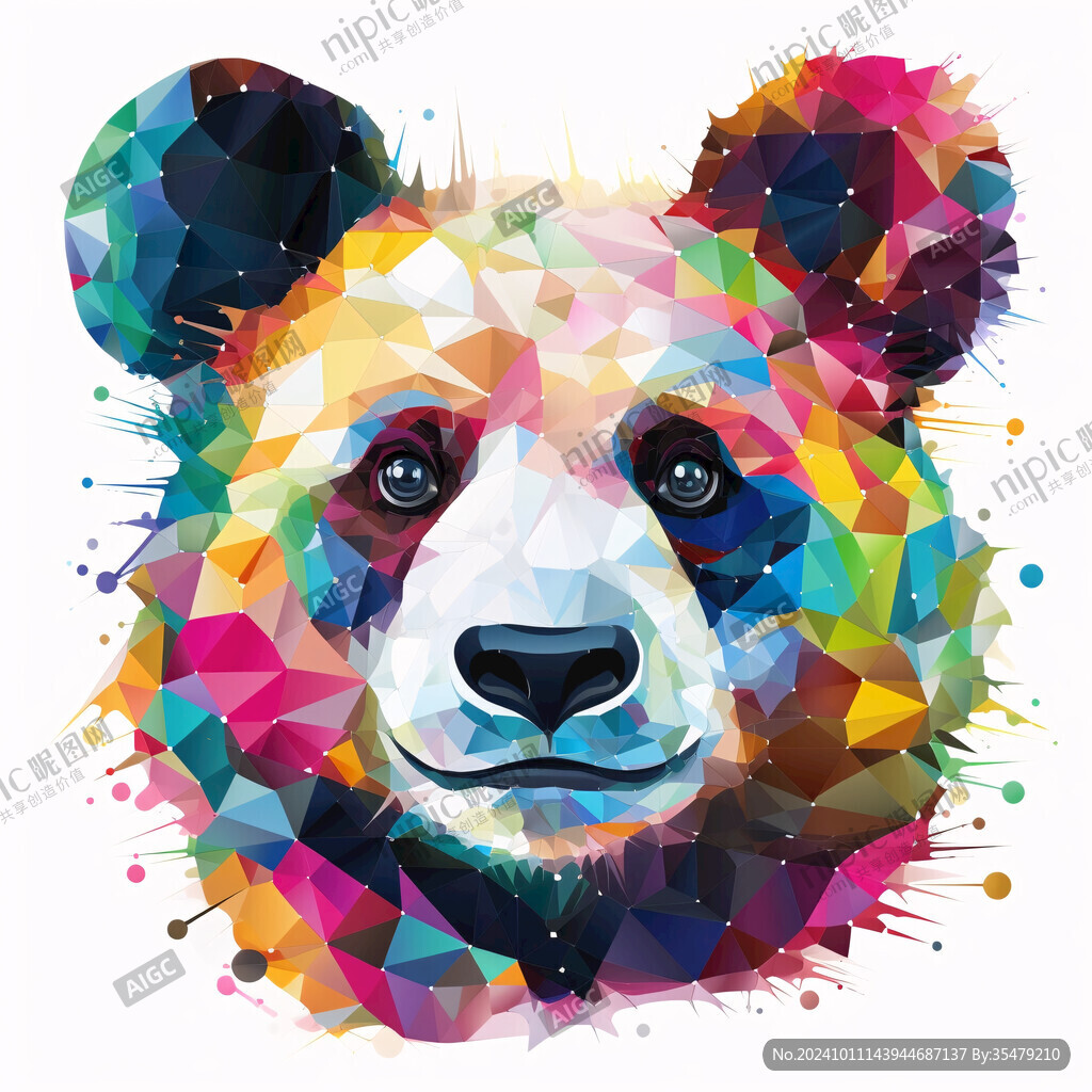 几何多边形大熊猫