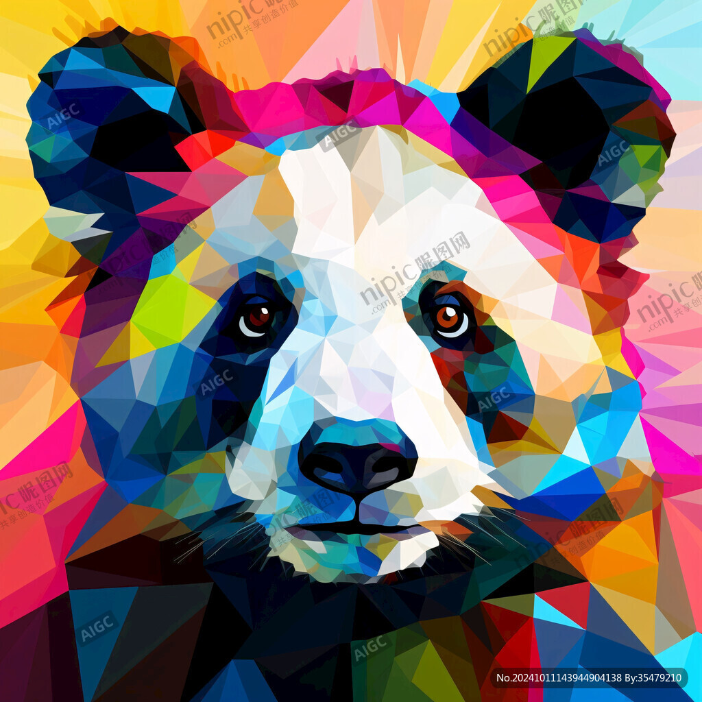 几何多边形大熊猫