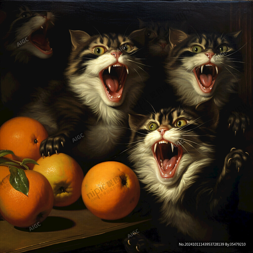 创意写实猫当代装饰画