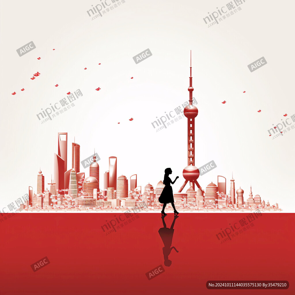 北上广深剪影轮廓背景