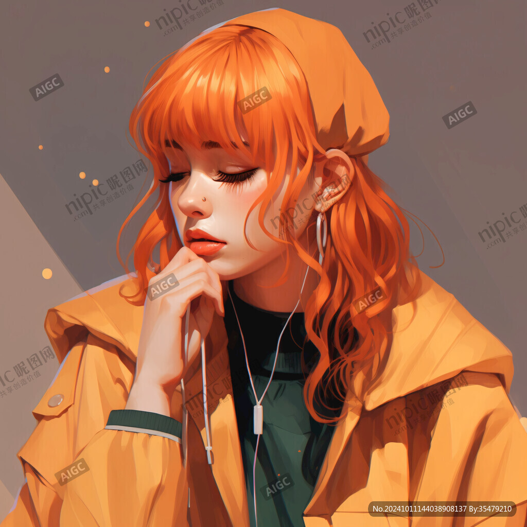 潮流插画美女人物插画