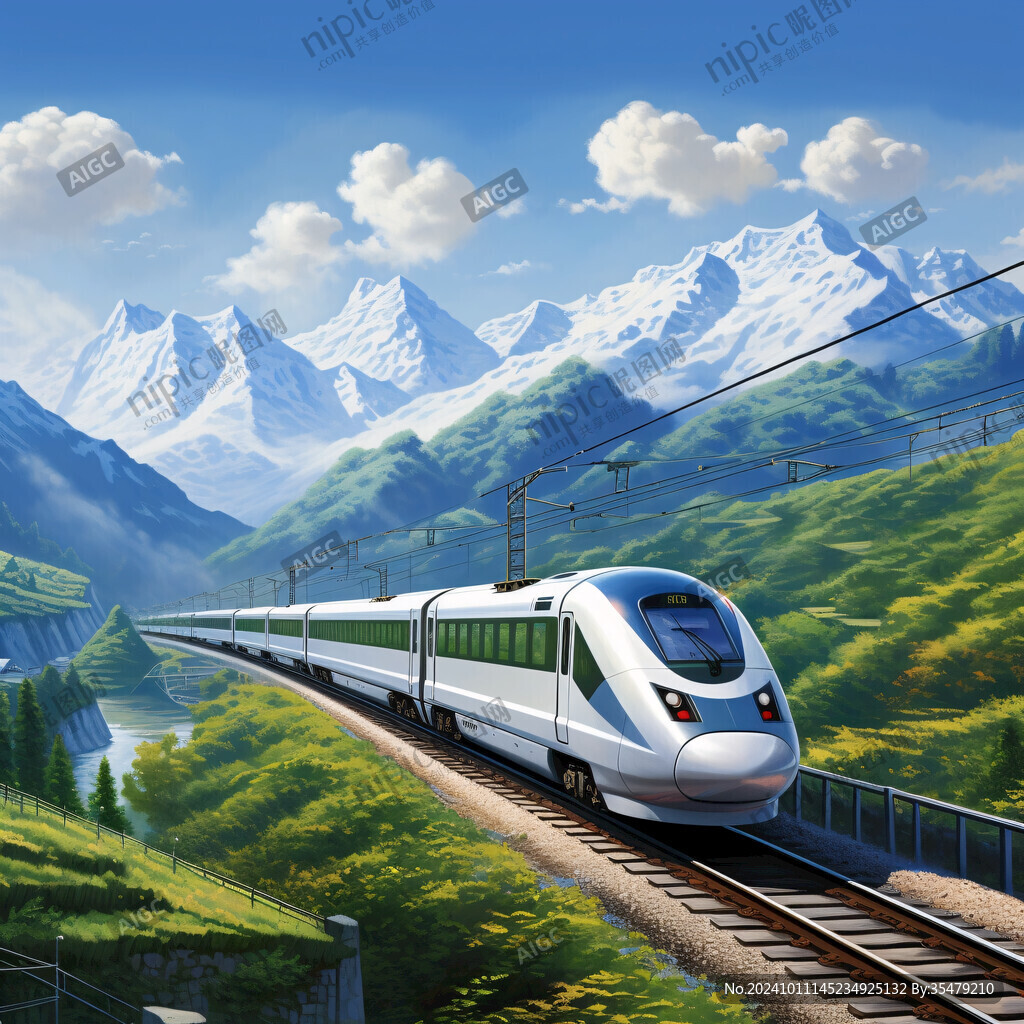 高铁试运行背景海报