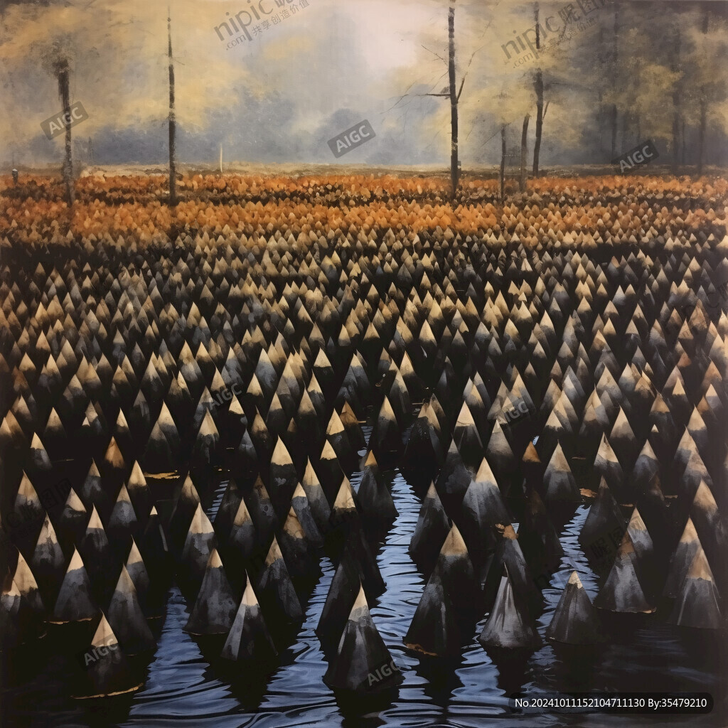 屏风条屏日出油画渔船