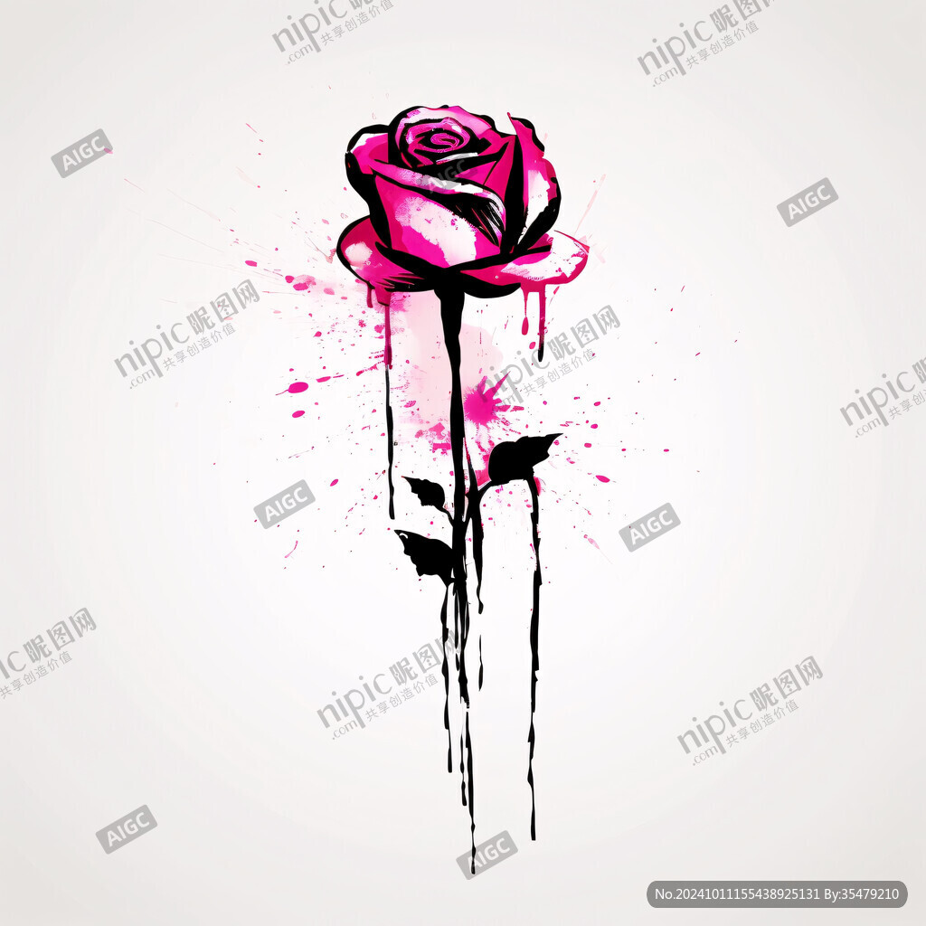 手绘一朵紫色玖瑰