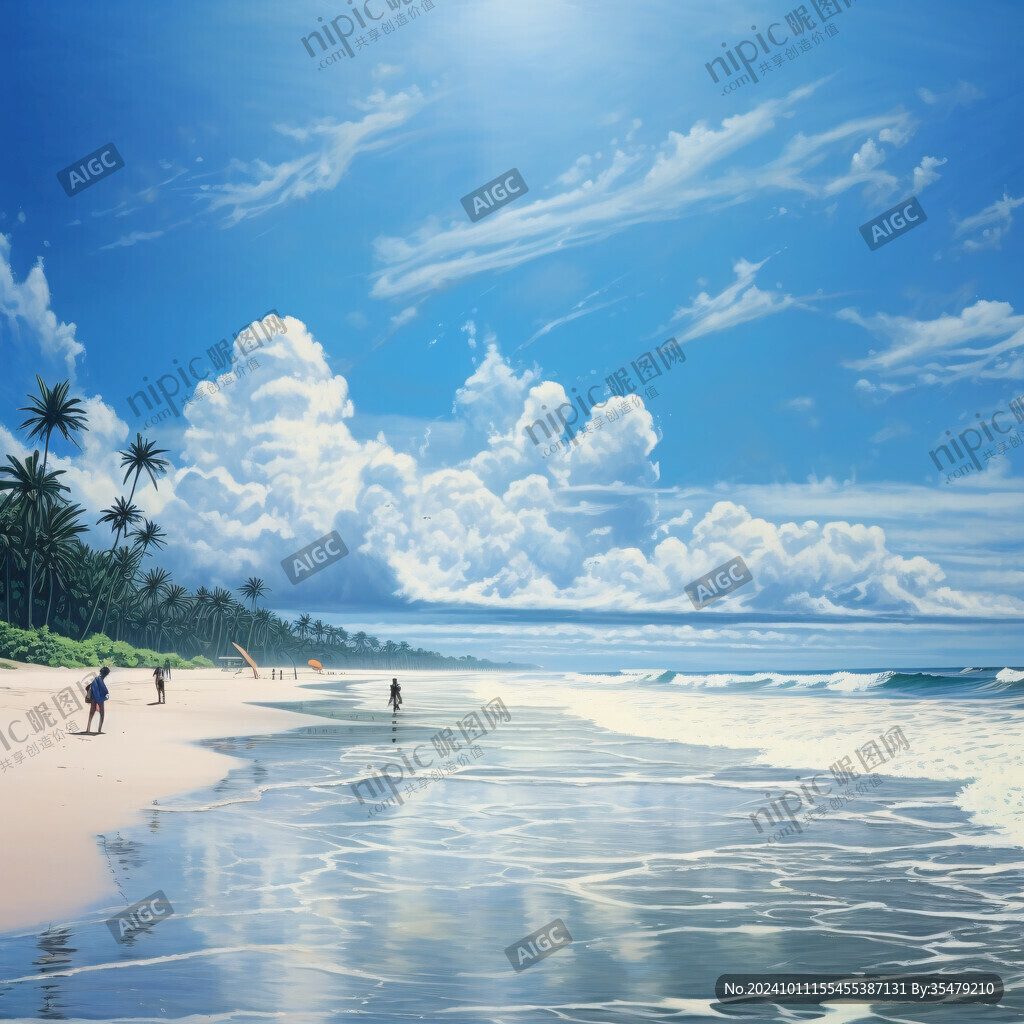 海滩风景画