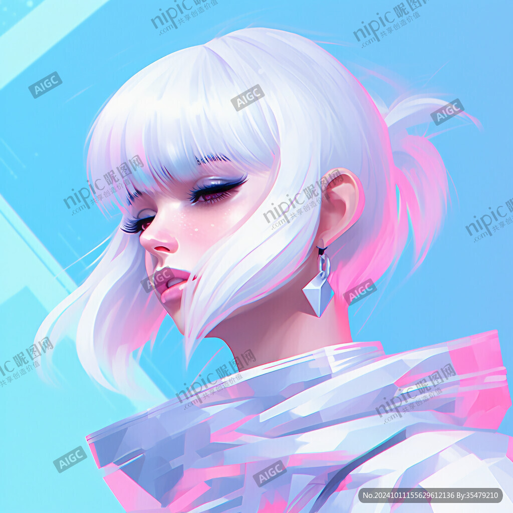 潮流插画美女人物插画