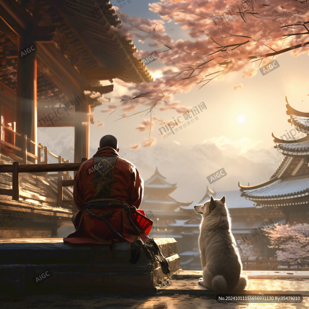 故宫御猫意境插画