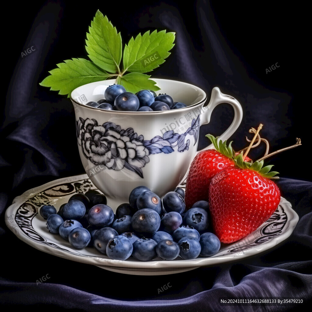 装饰画蓝莓