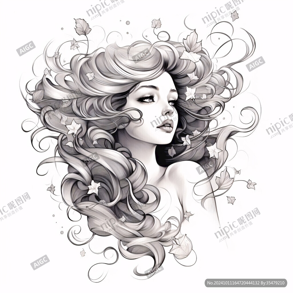 潮流插画美女人物插画