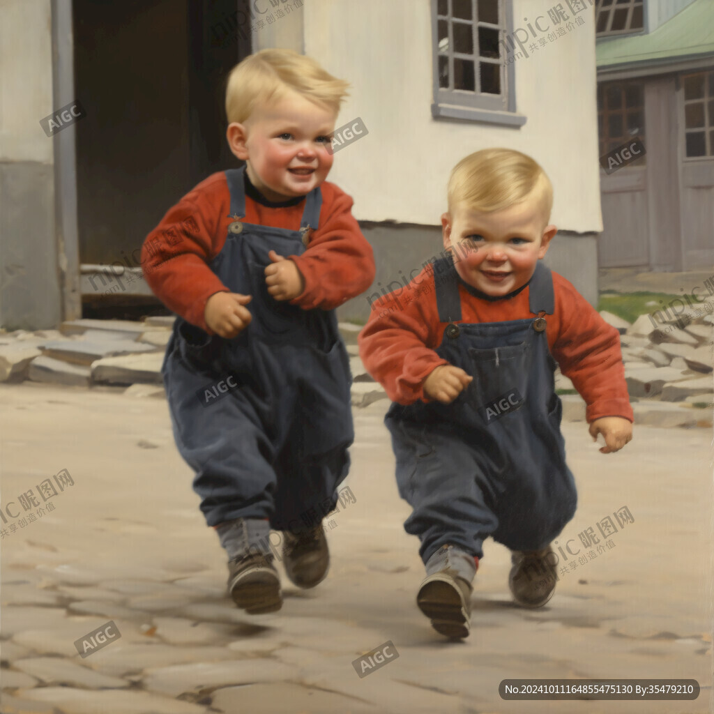 古典欧洲男孩女孩