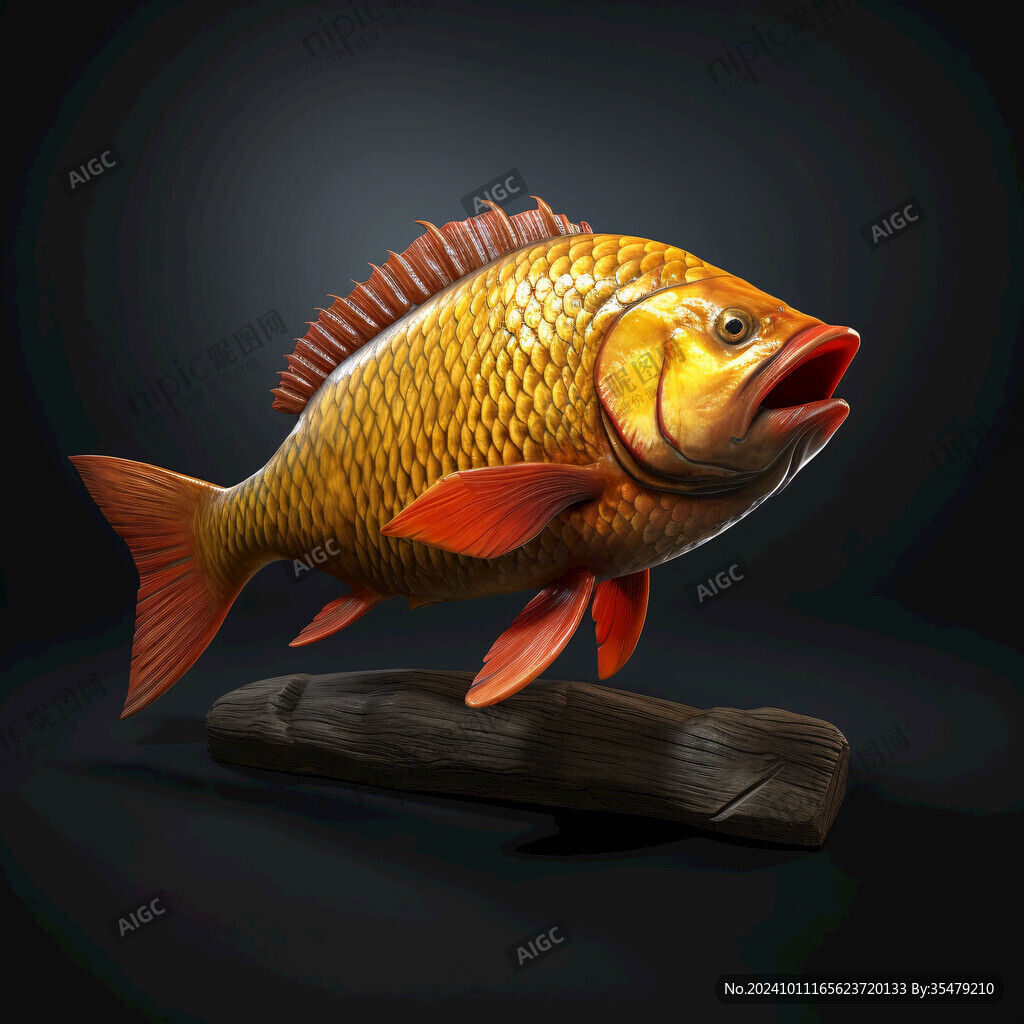 卡通写实红鲤鱼