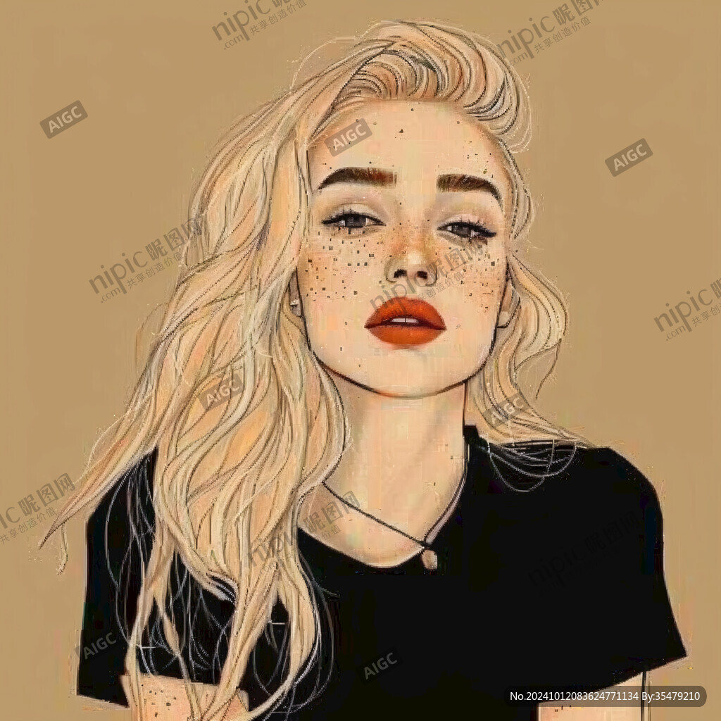 潮流插画美女人物插画