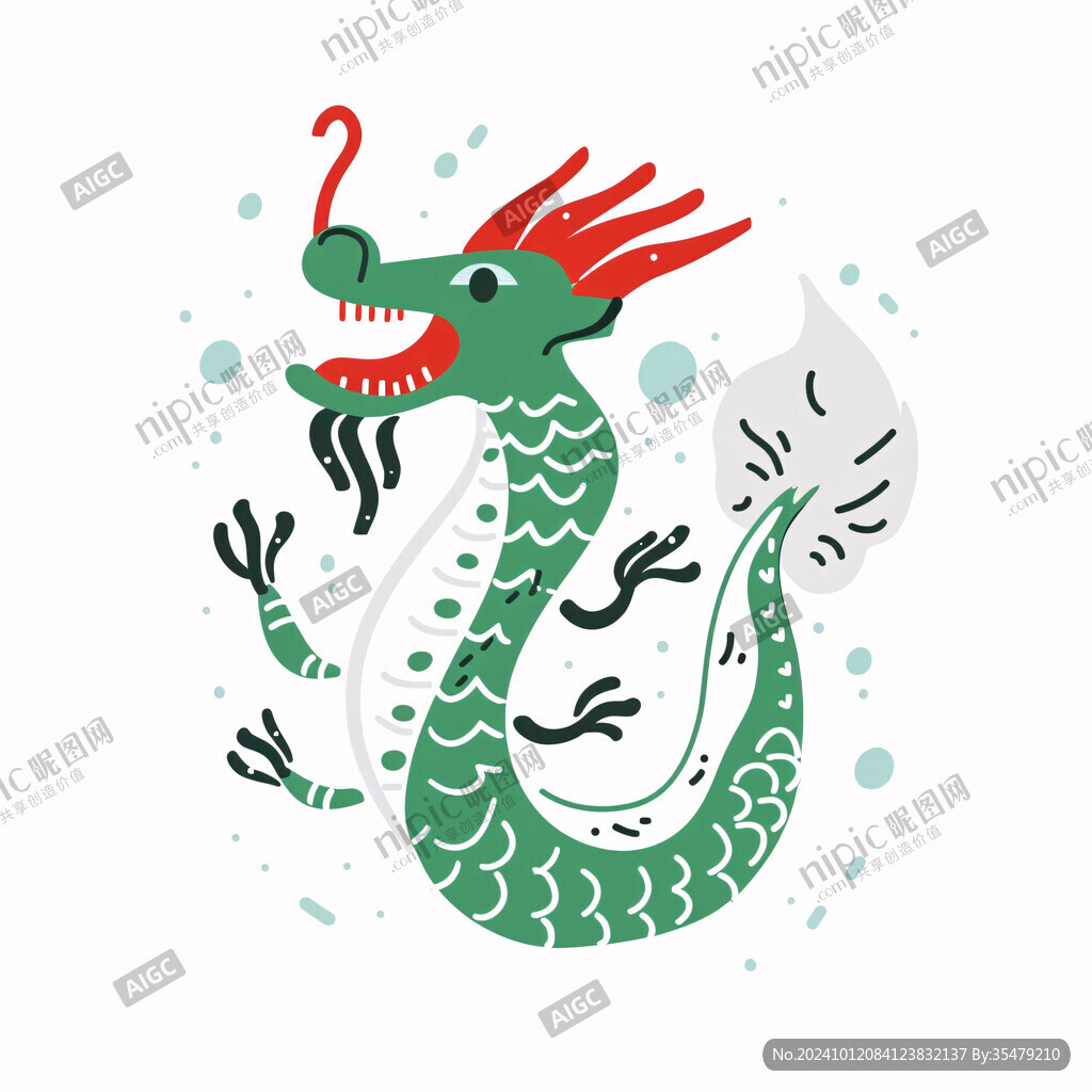 端午龙元素插画