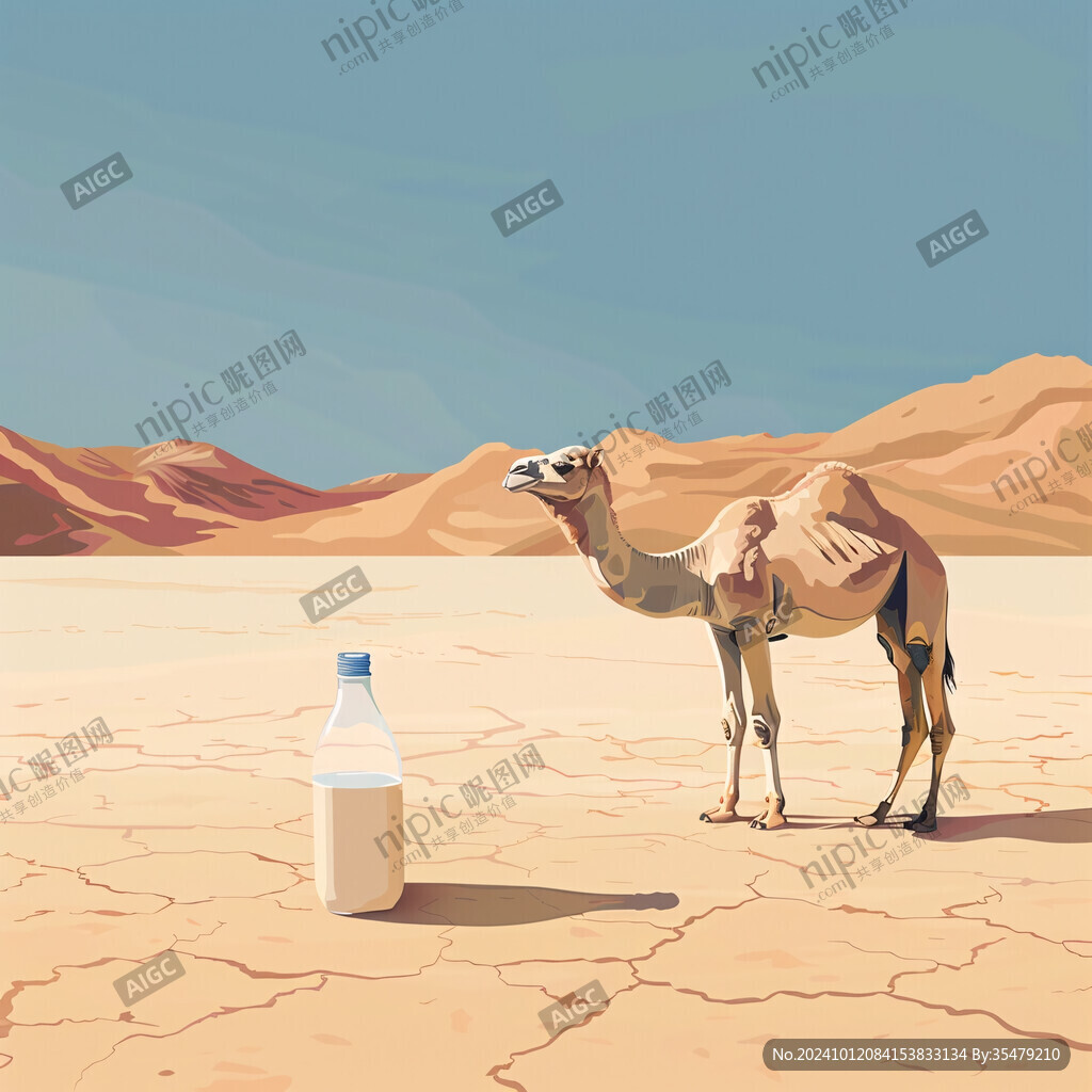 阿拉善海报插画水彩