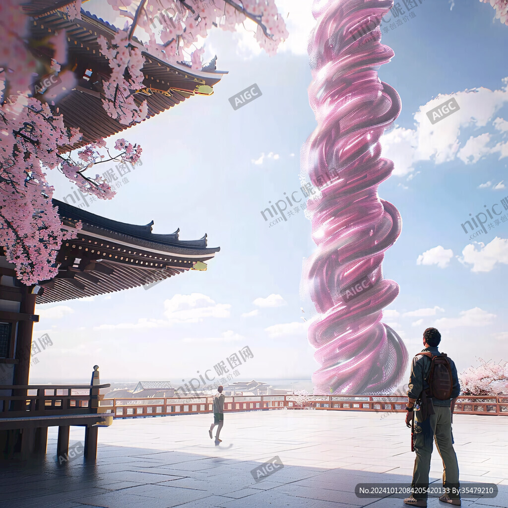 粉色奇幻建筑物