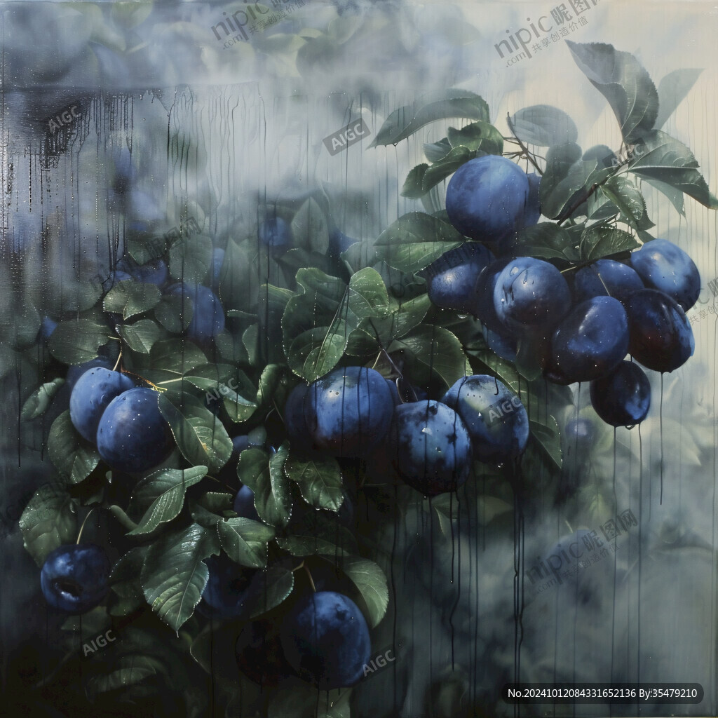 装饰画蓝莓