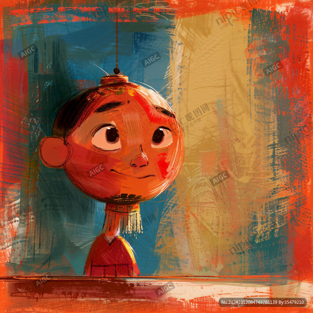 卡通人物现代油画