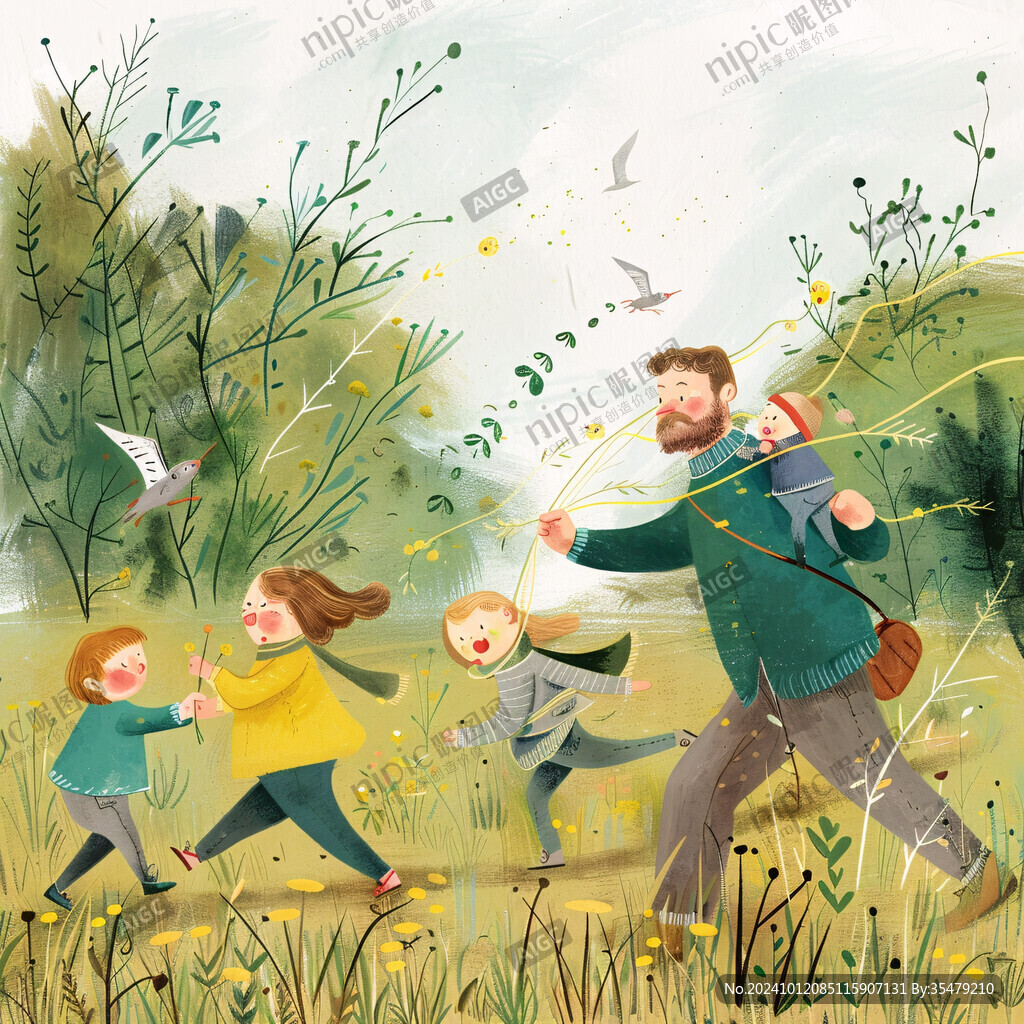 亲子春日郊游旅游