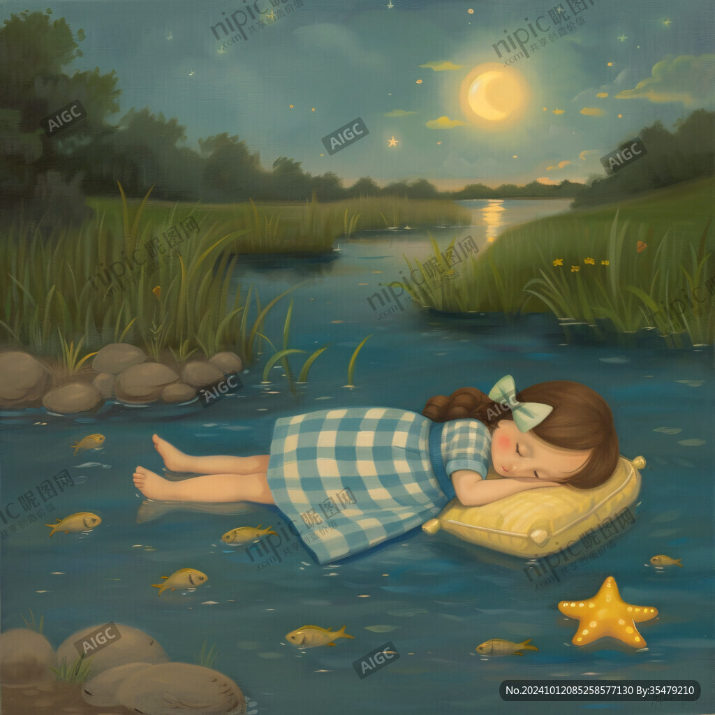 治愈系女孩睡觉春困