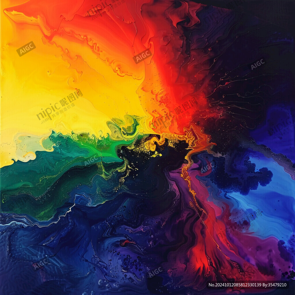 彩色创意海洋流体画