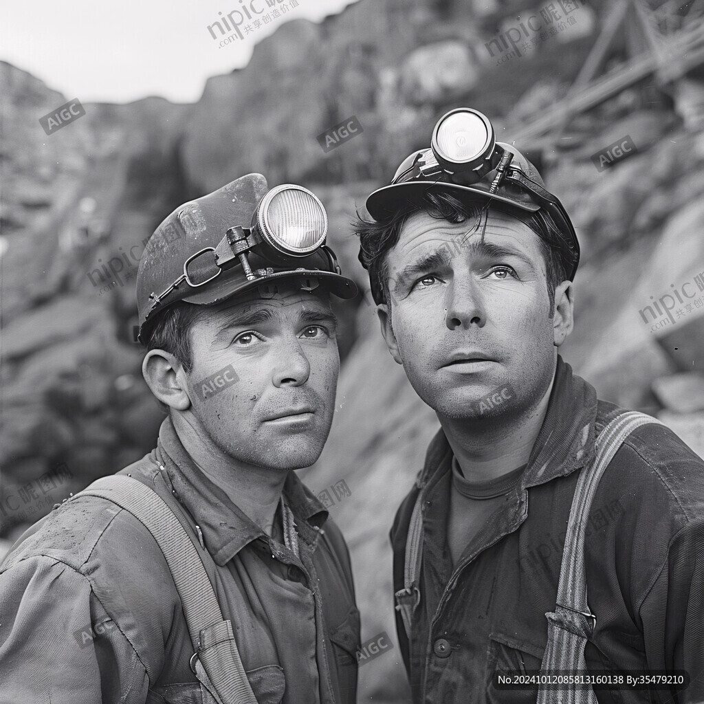 锡矿工人采矿场景