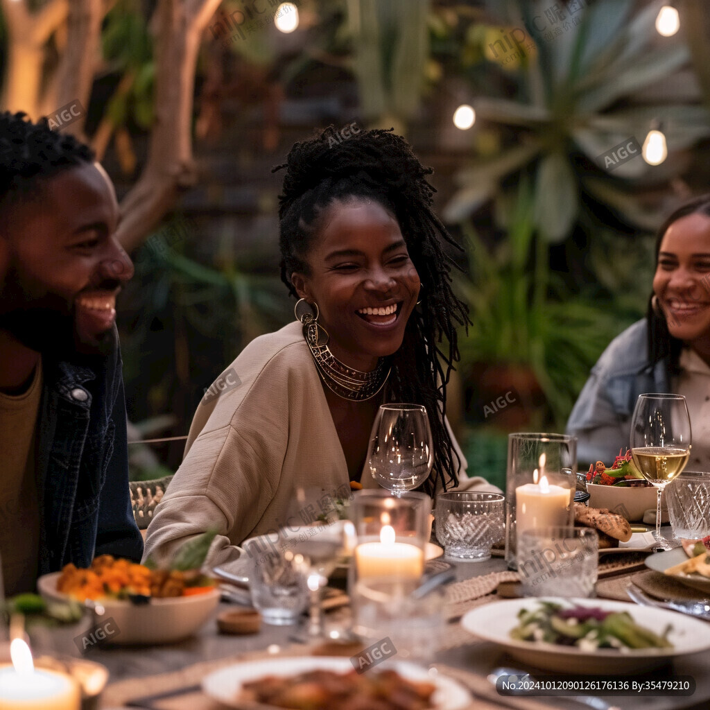 西方人聚餐场景