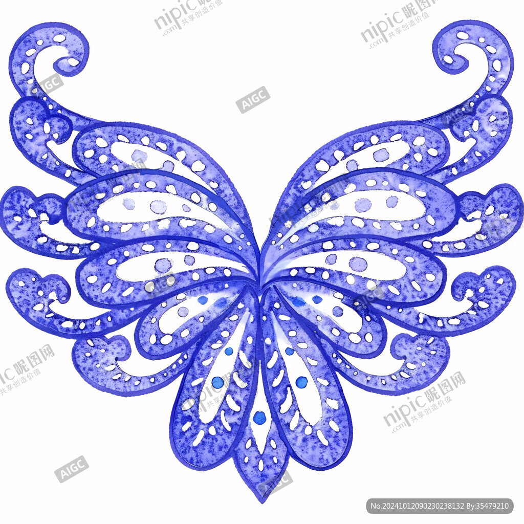 蓝色蝴蝶插画