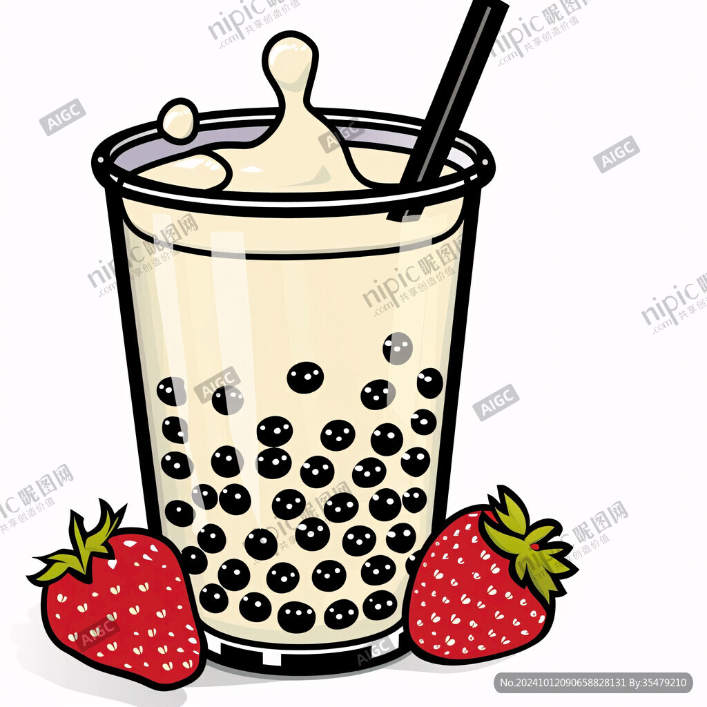 手绘珍珠奶茶