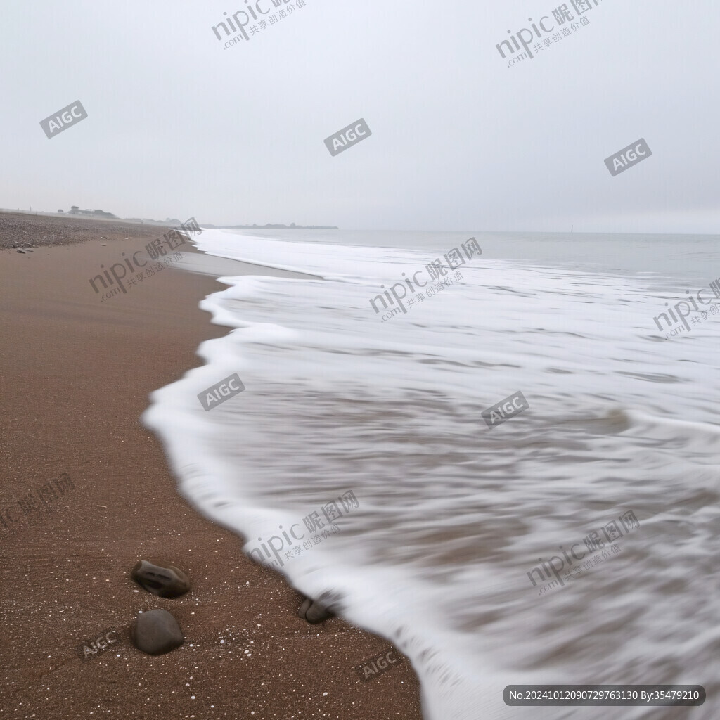 海岸线浪涛浪淘浪花