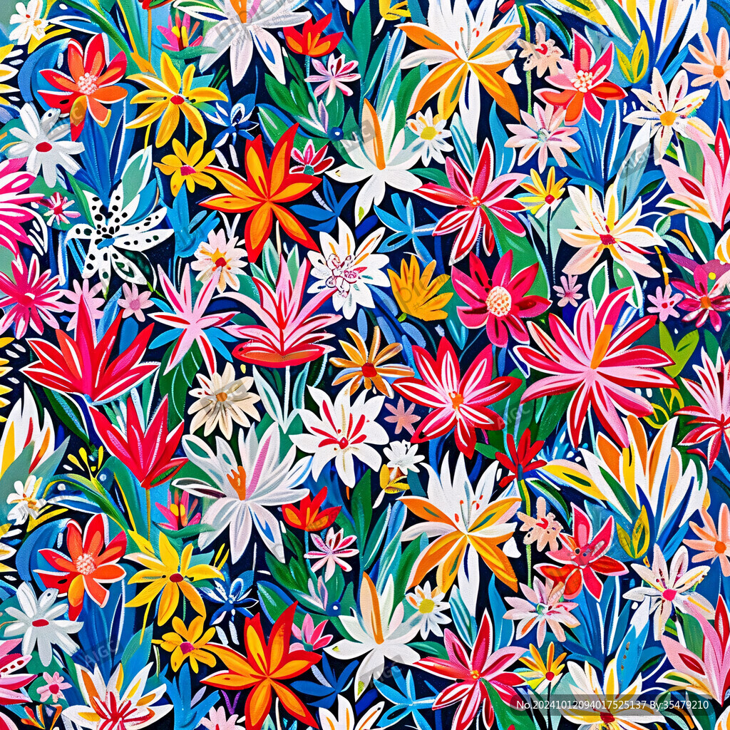 手绘彩色花背景海报