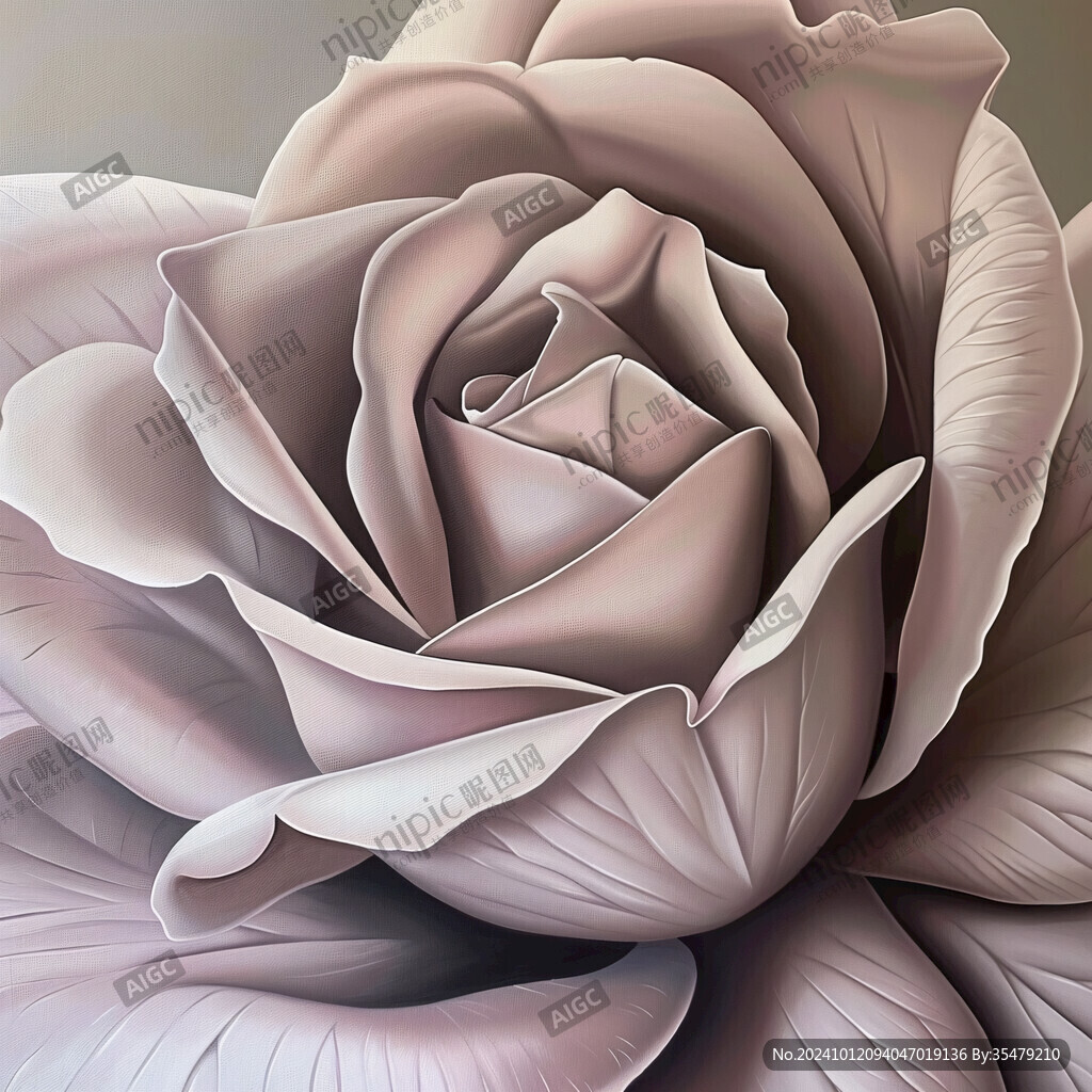 手绘一朵玖瑰装饰画