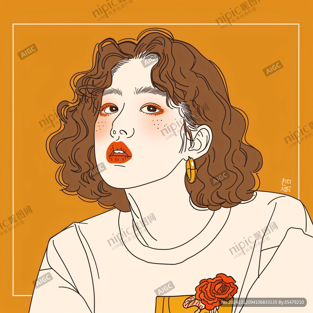 潮流插画美女人物插画