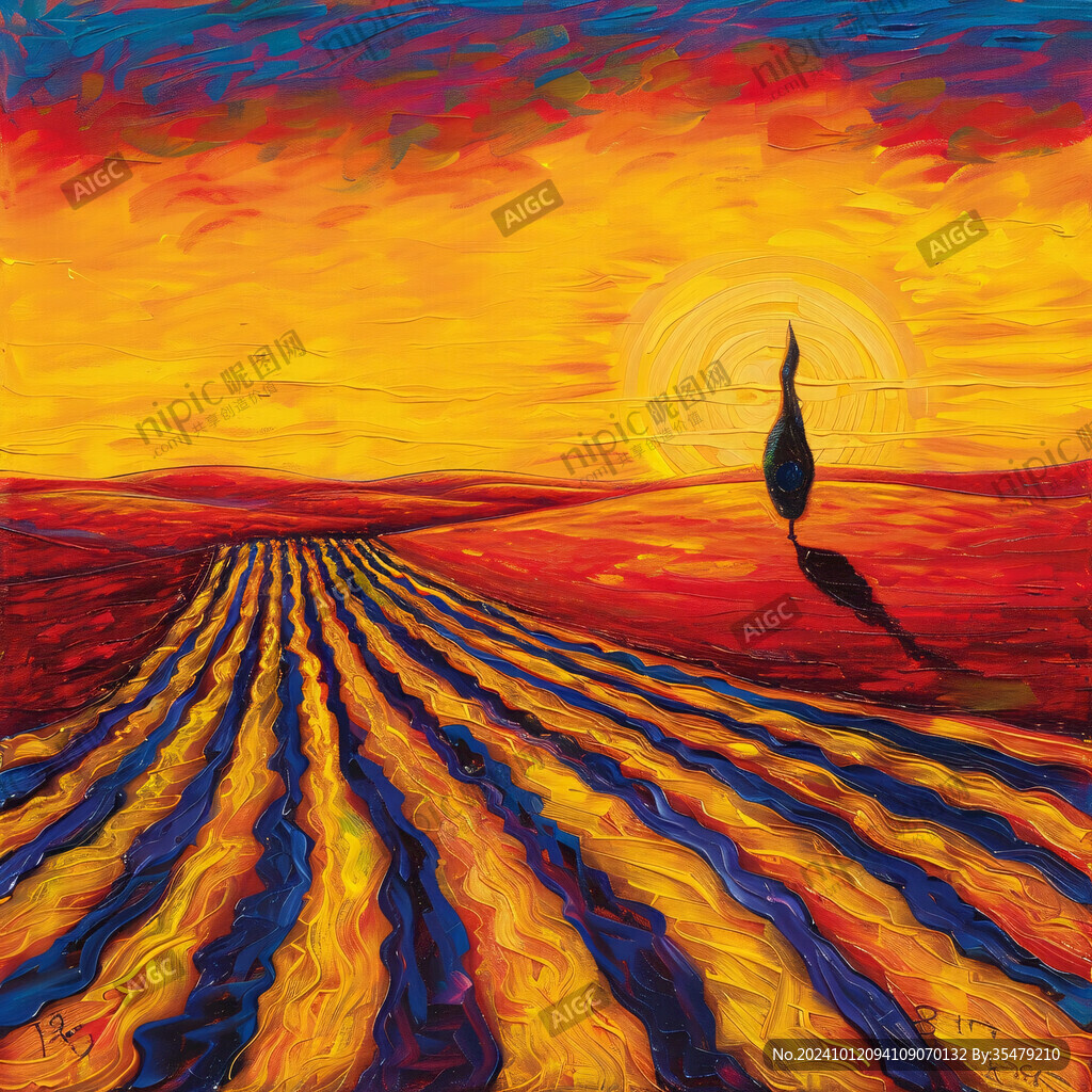 旭日东升线条装饰画