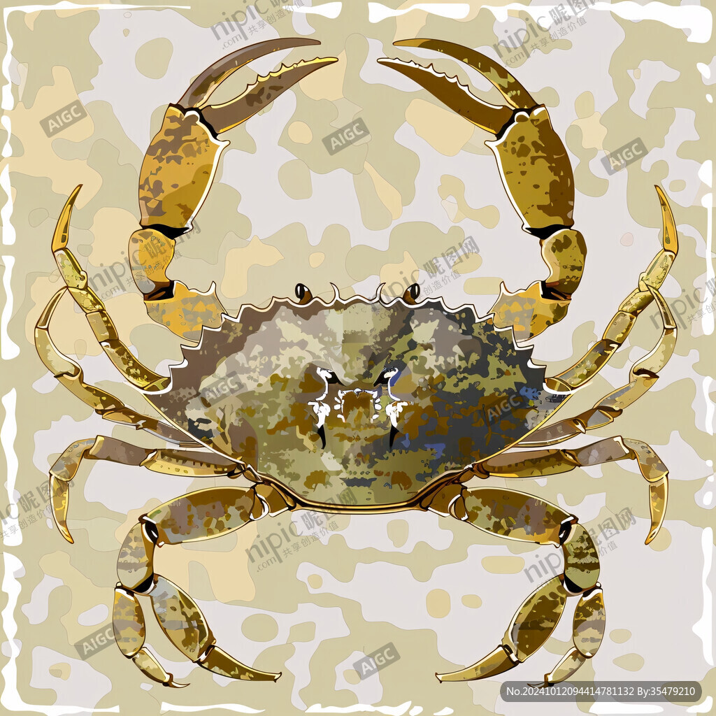 卡通螃蟹装饰画