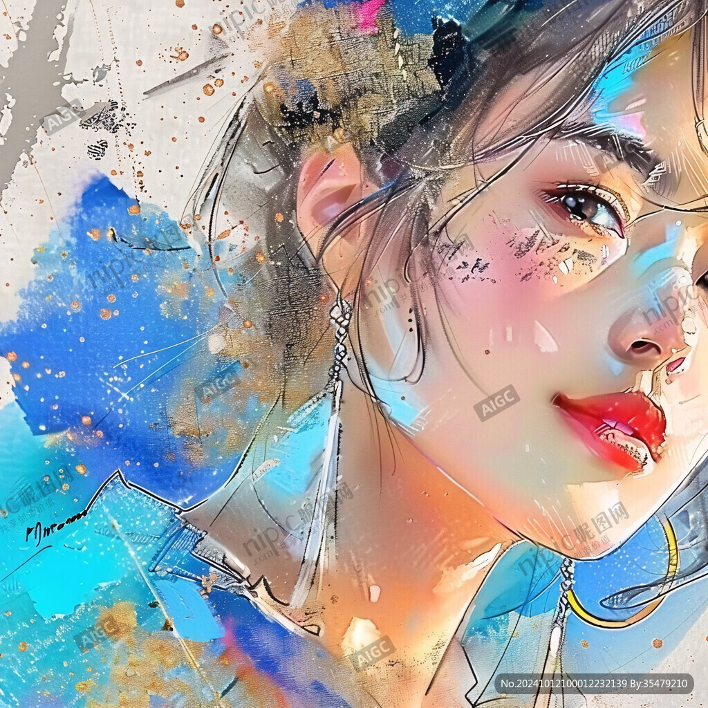 潮流插画美女人物插画