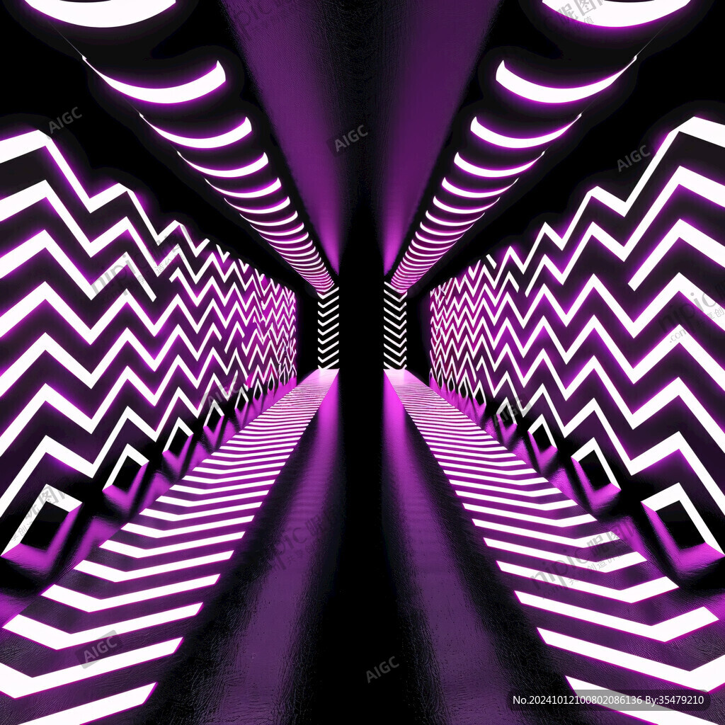 流光溢彩的霓虹灯走廊