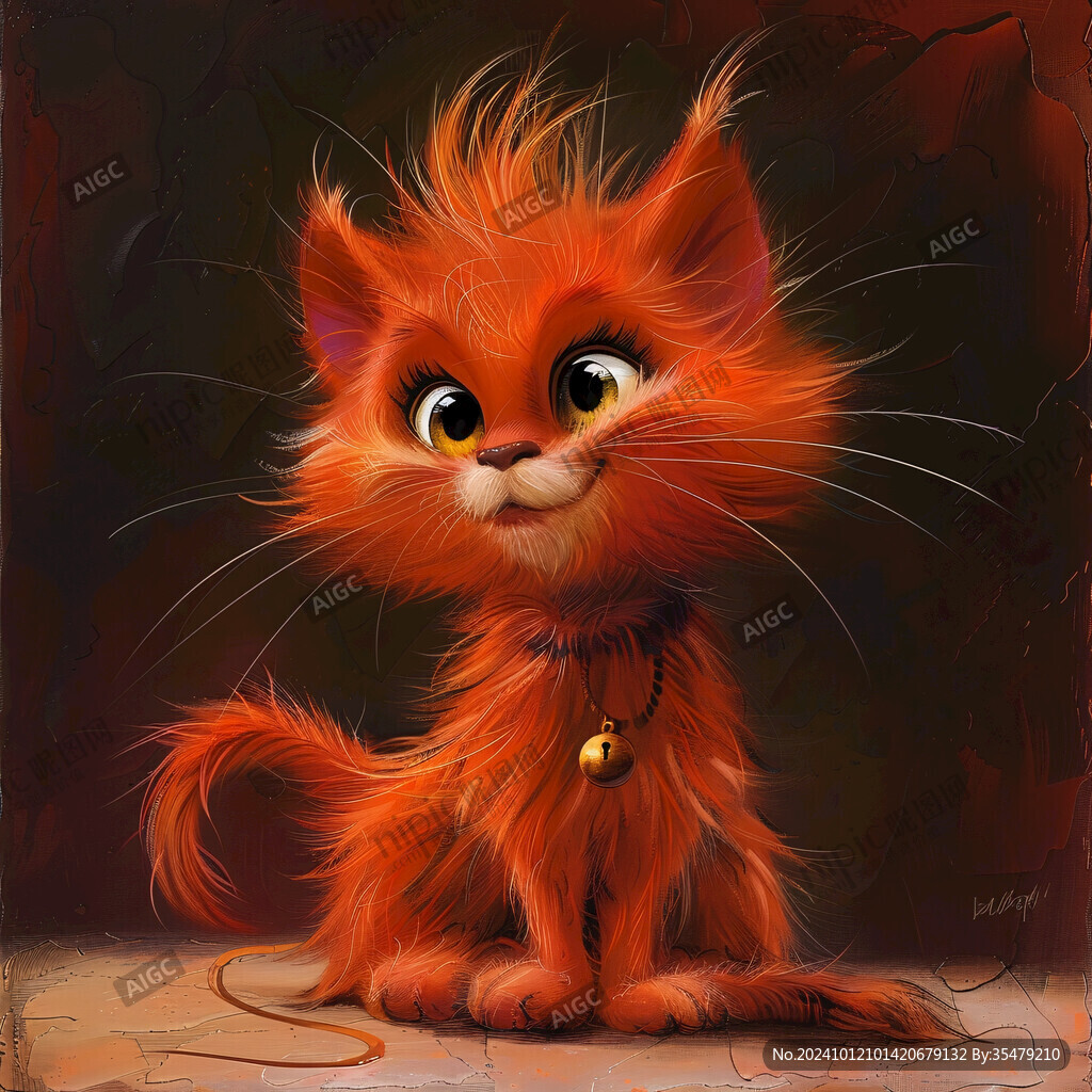 卡通长毛猫插画