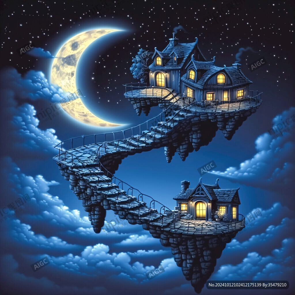 梦幻夜晚立体画