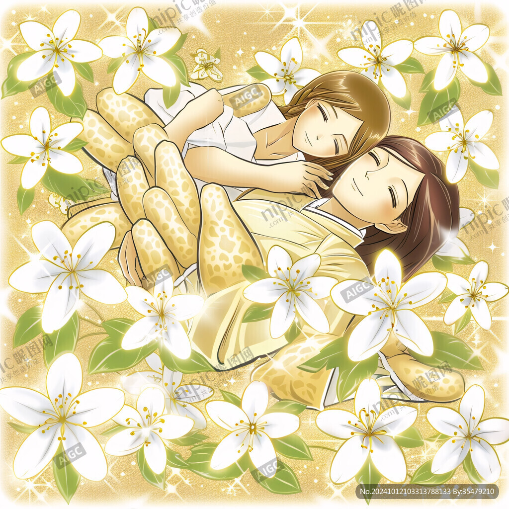 情侣拥抱浪漫插画