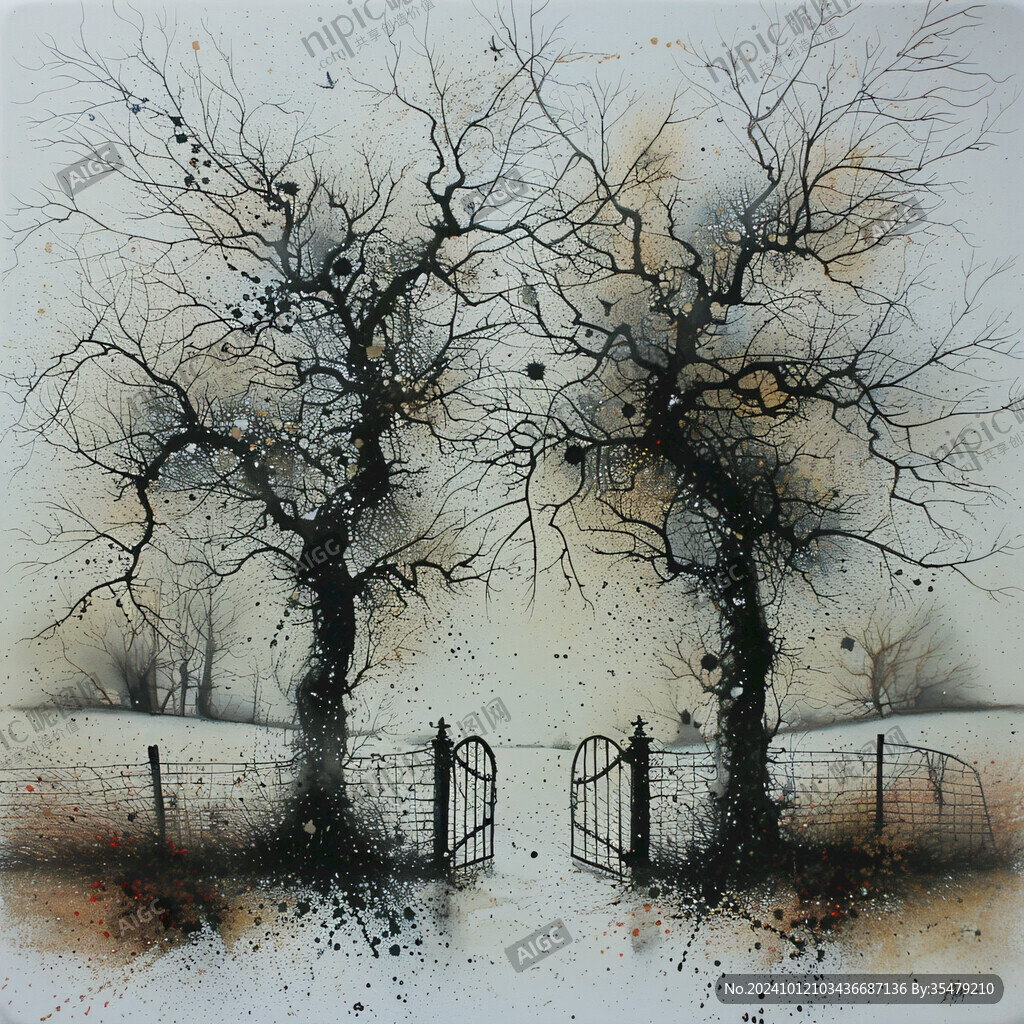 现代画家居饰画树梦幻