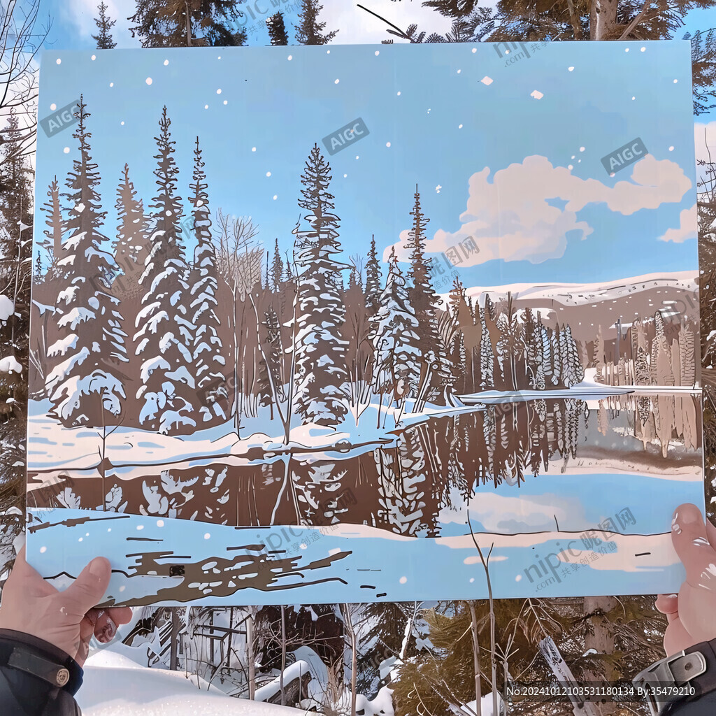冬天立体画