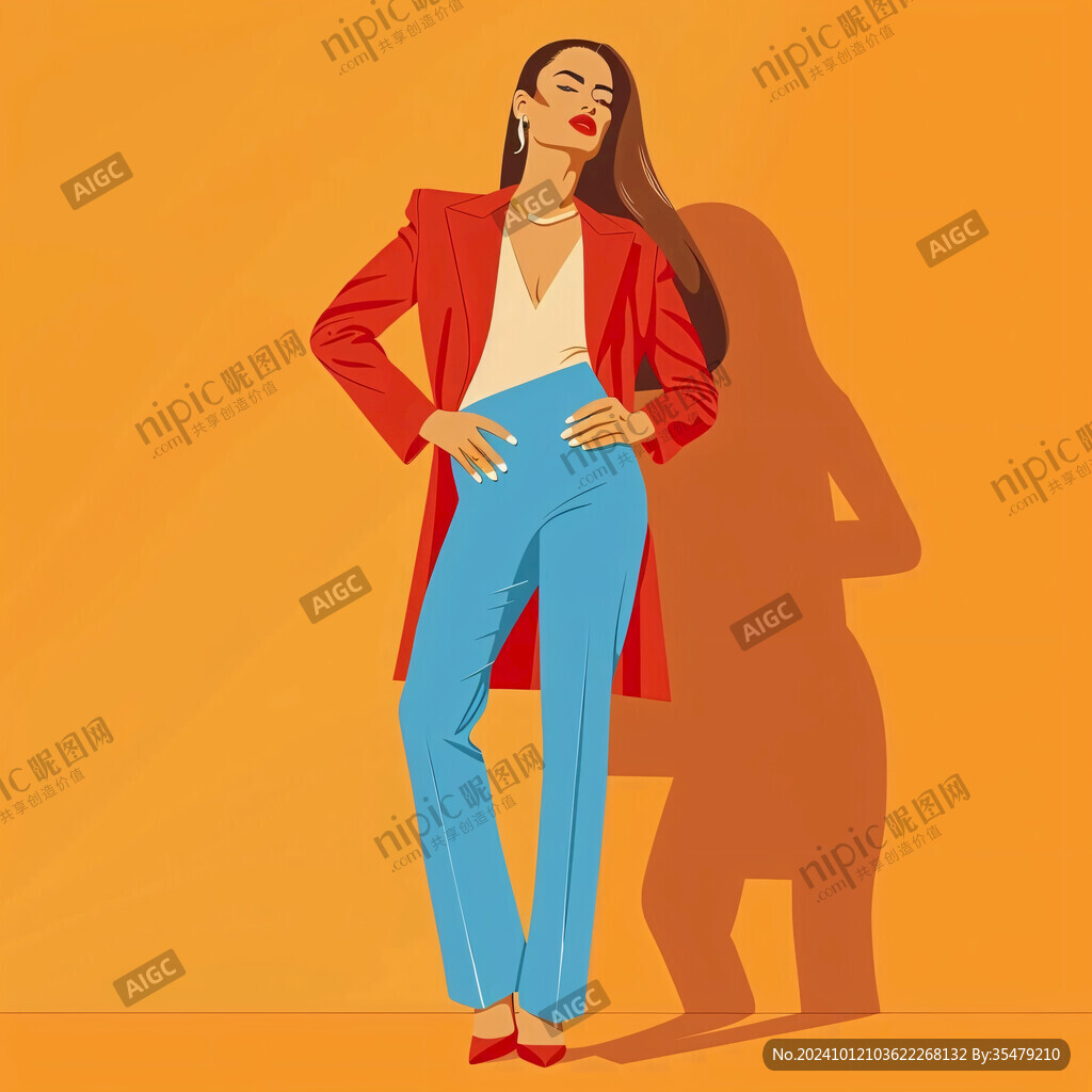 潮流插画美女人物插画