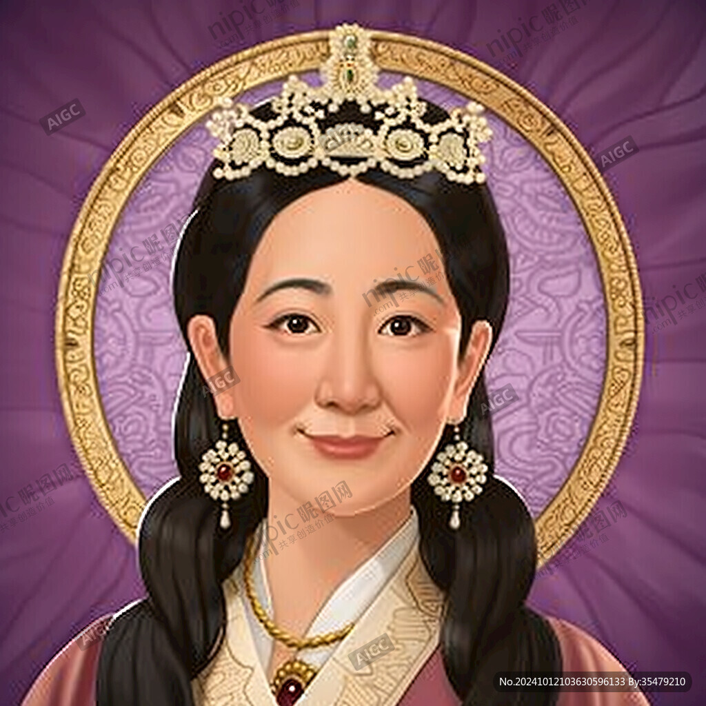 藏族少女插画设计