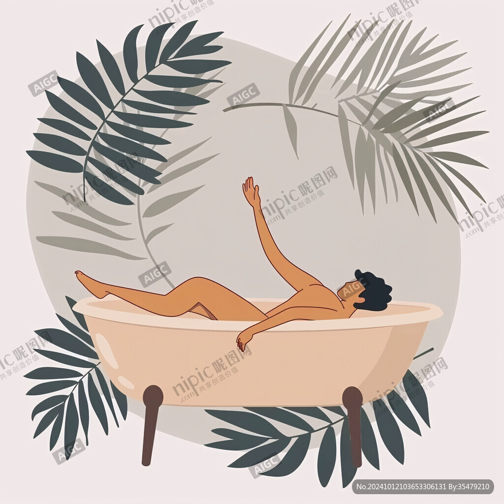浴缸插画