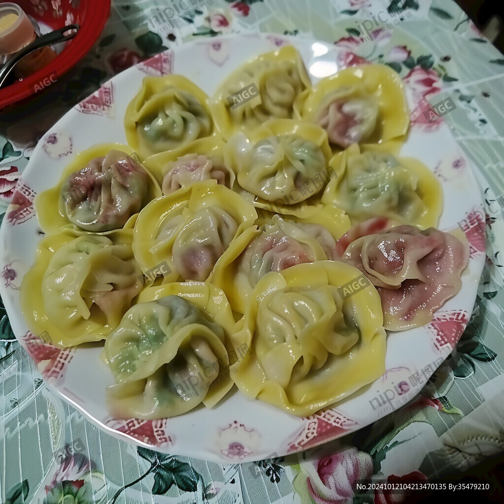 纯手彩色工水饺