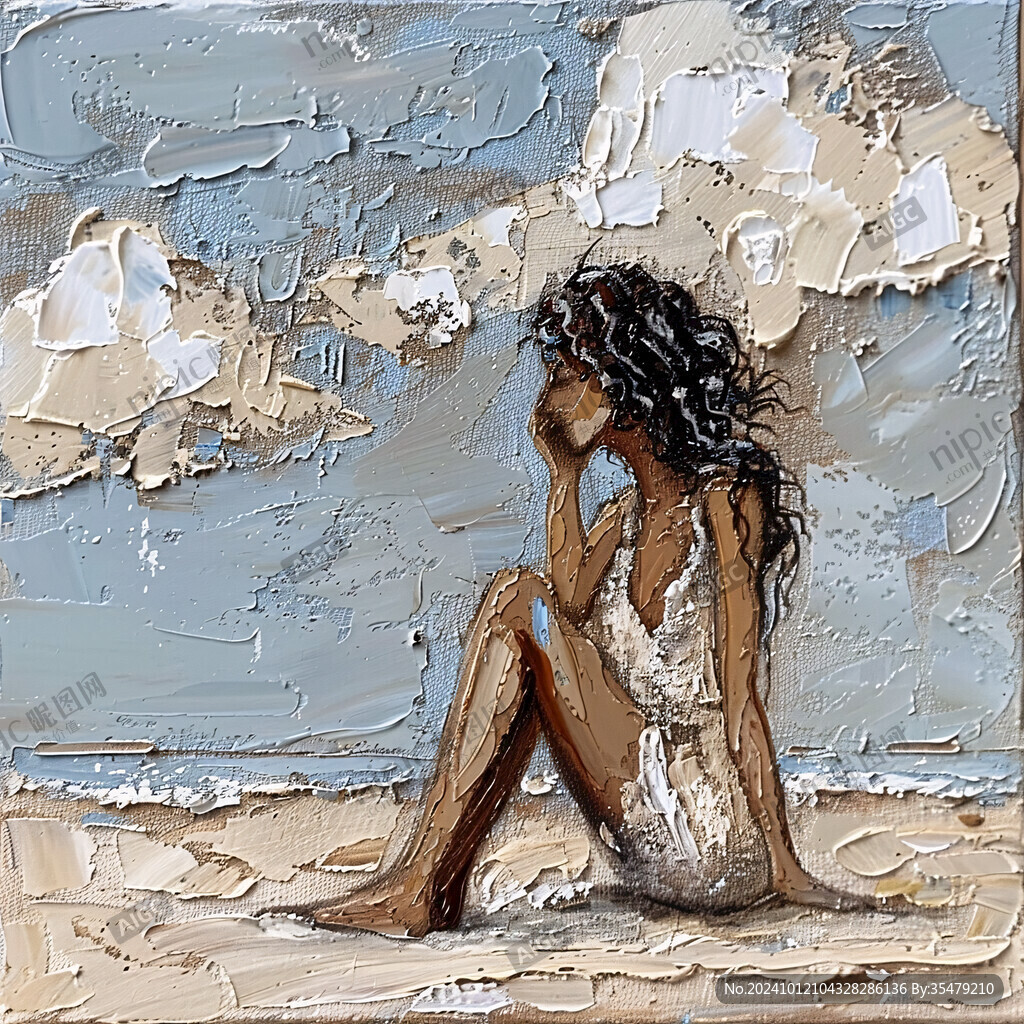 海滩比基尼女孩装饰画