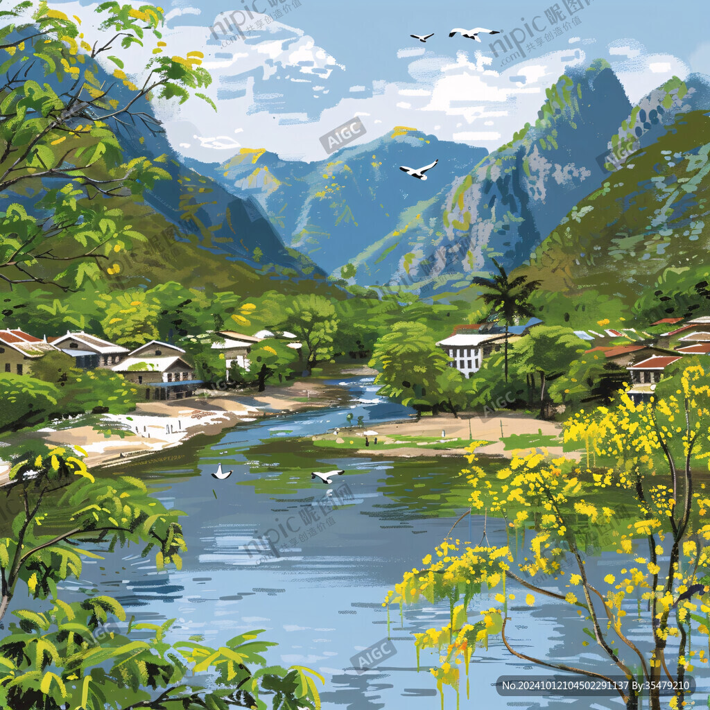 房地产深山湖水人家