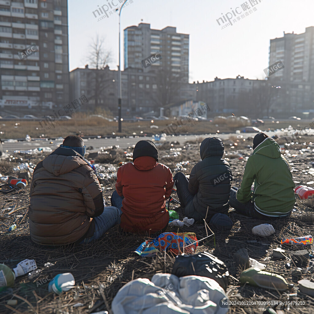 沙滩上乱丢垃圾