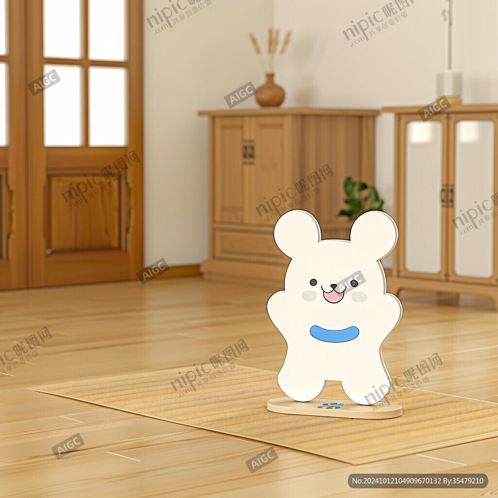 小熊室内野外场景插画